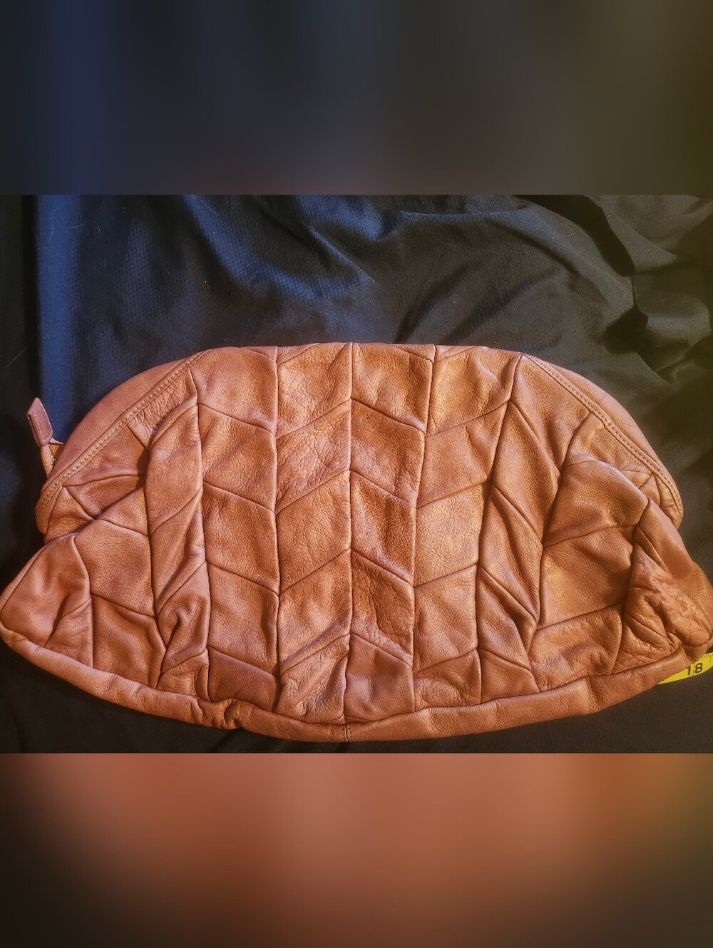 Vintage Sabina Brownish Pink Woven 100% Leather Clutch Handbag